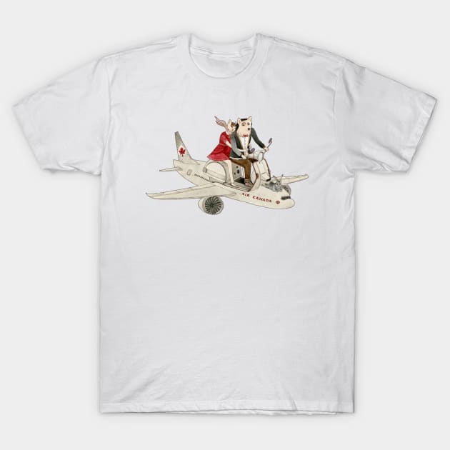 Cat and Wolf hit the road T-Shirt by Golden Section